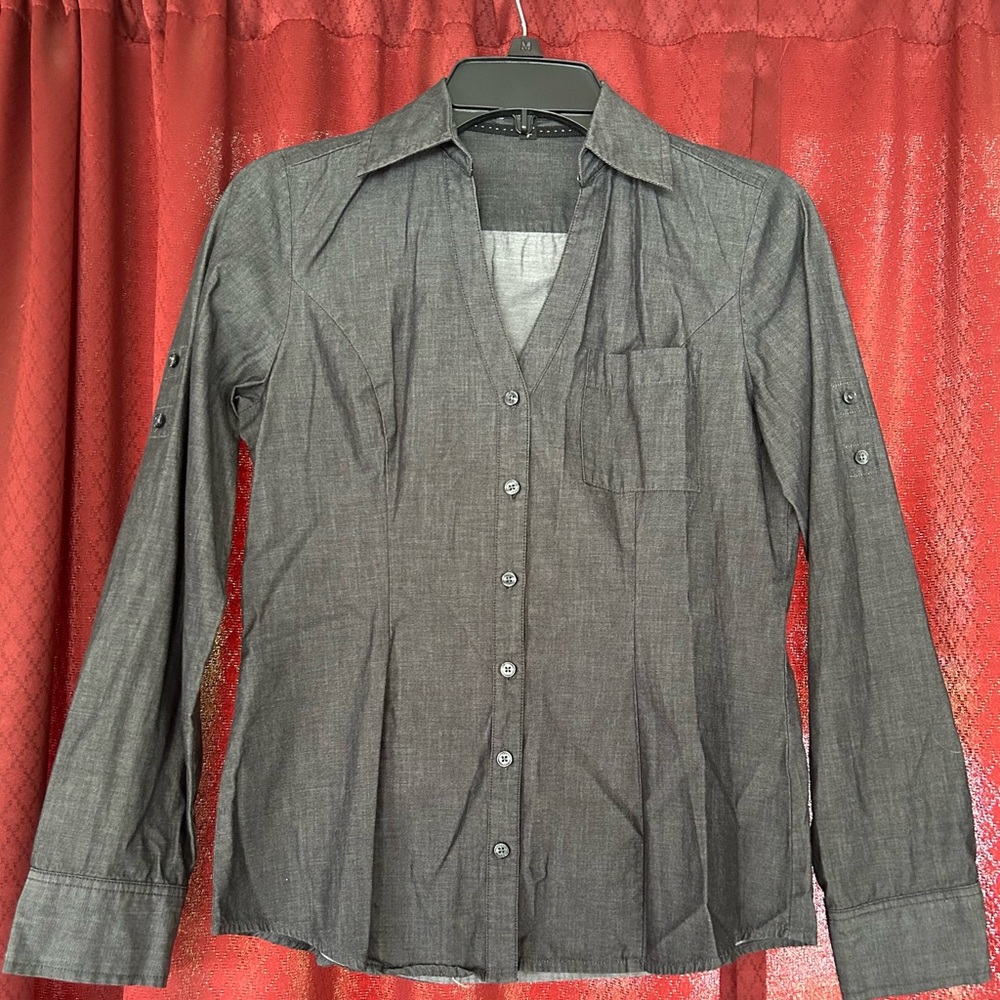 Express women’s long sleeve button down black size small